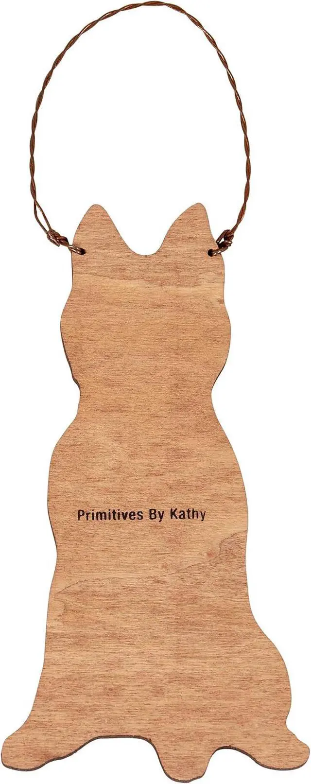 Alt view image 3 of 3 - Primitives By Kathy Husky with Candy Cane Wooden Christmas Ornament