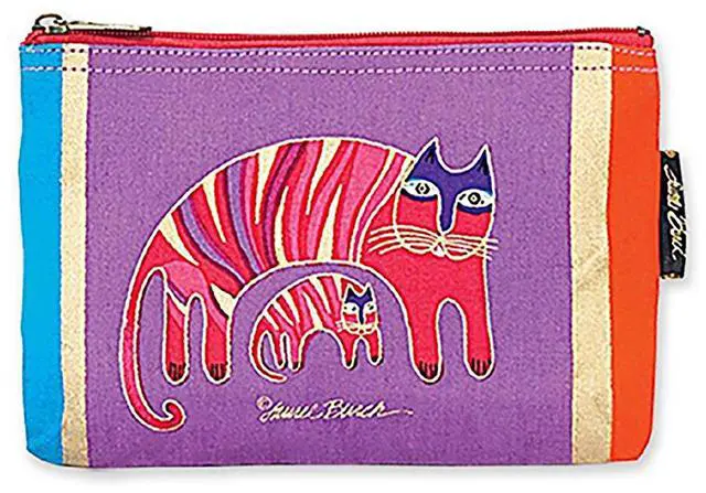 Main image of Laurel Burch Classic Felines Cosmetic Bag (Purple/Red D)