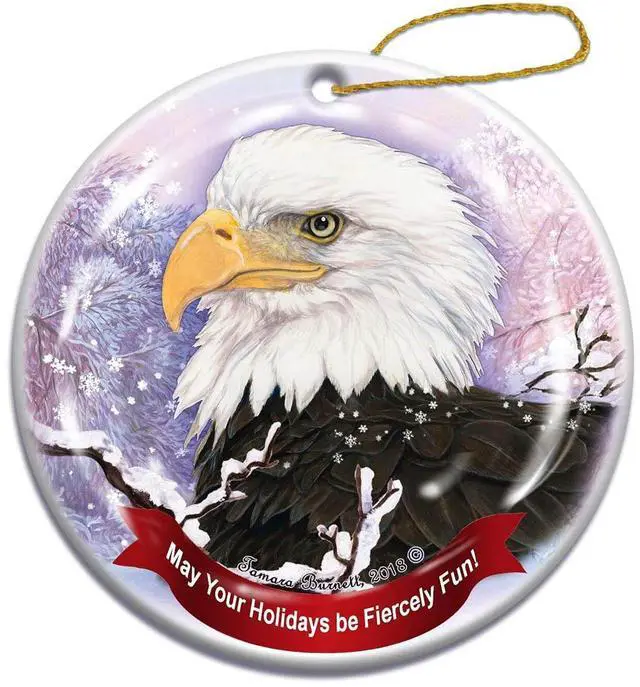 Main image of Holiday Pet Gifts American Bald Eagle Bird Porcelain Christmas Ornament