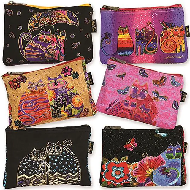 Alt view image 2 of 2 - Laurel Burch Feline Cats Minis Cosmetic Bag (Polka Dot A)