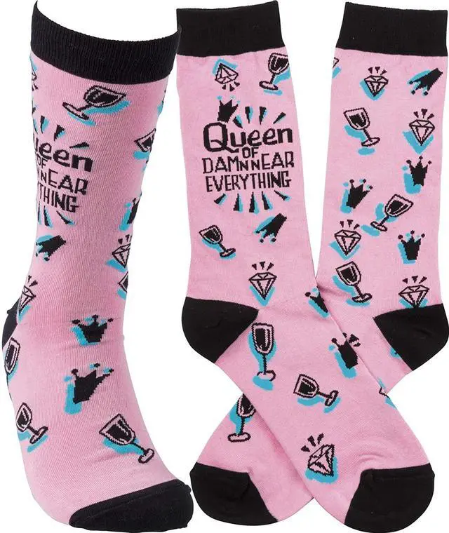 Main image of Queen of Near Everything Socks Unisex One Size Primitives by Kathy
