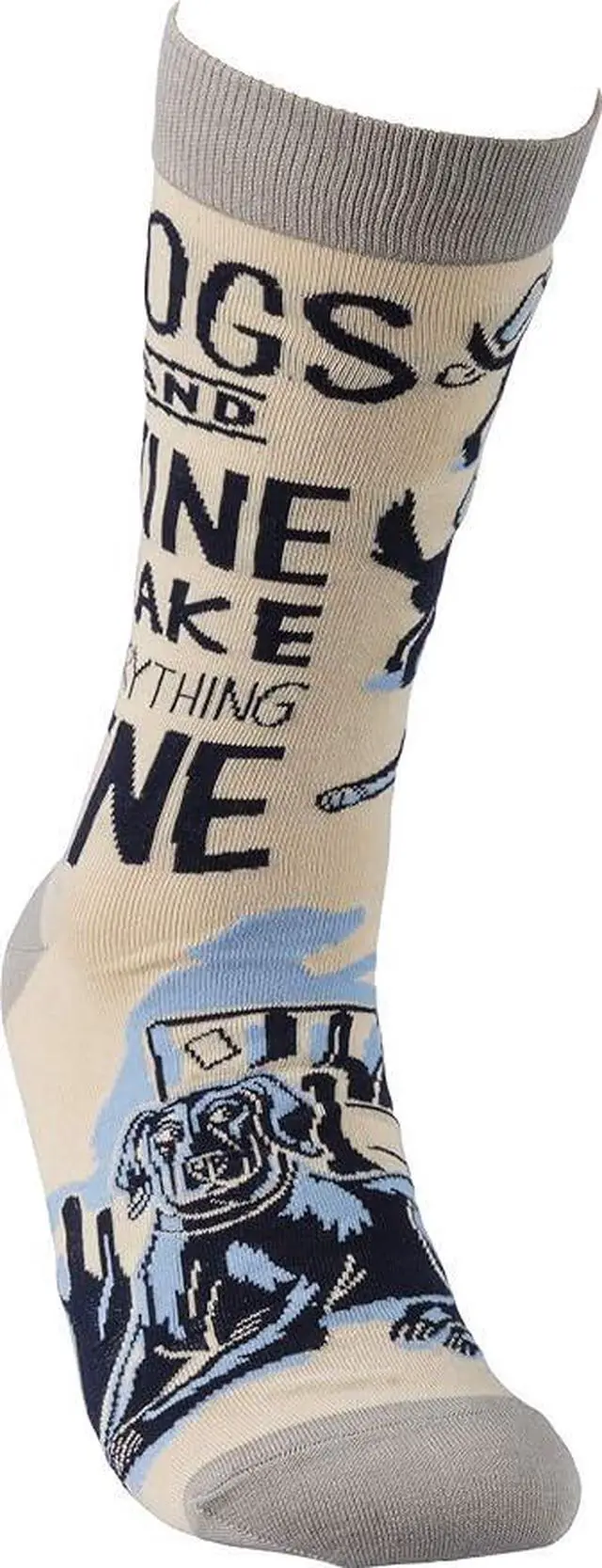Alt view image 2 of 2 - Primitives by Kathy Unisex Socks - Dogs and Wine Make Everything Fine
