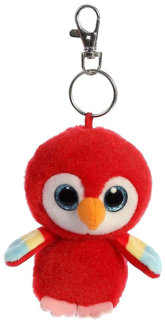 Main image of Aurora World Inc. YooHoo 3.5" Lora Scarlet Macaw Keychain Plush Stuffed Animal