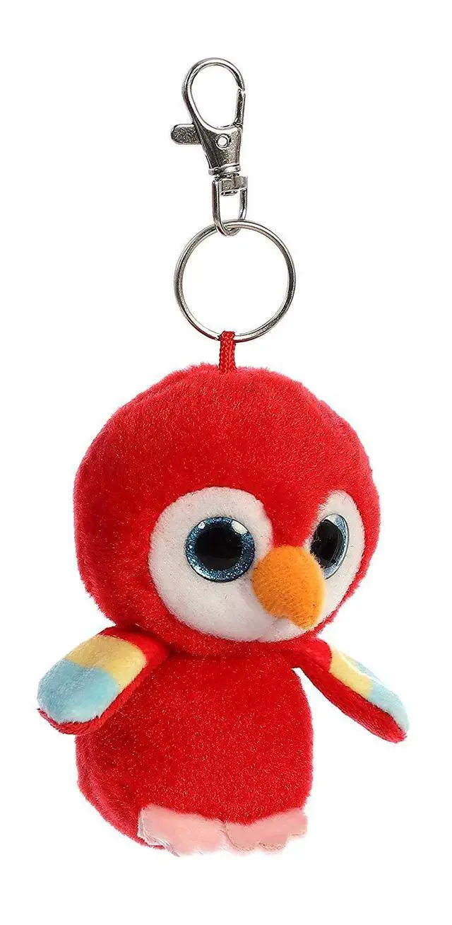 Alt view image 2 of 2 - Aurora World Inc. YooHoo 3.5" Lora Scarlet Macaw Keychain Plush Stuffed Animal
