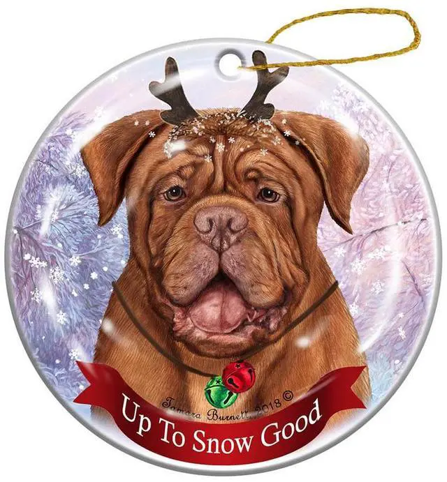 Main image of Holiday Pet Gifts Dogue de Bordeaux Dog Porcelain Christmas Ornament