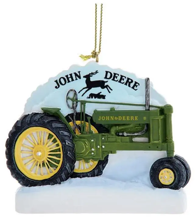 Main image of Kurt Adler John Deere Green and Yellow Tractor Ornament, 3.1"