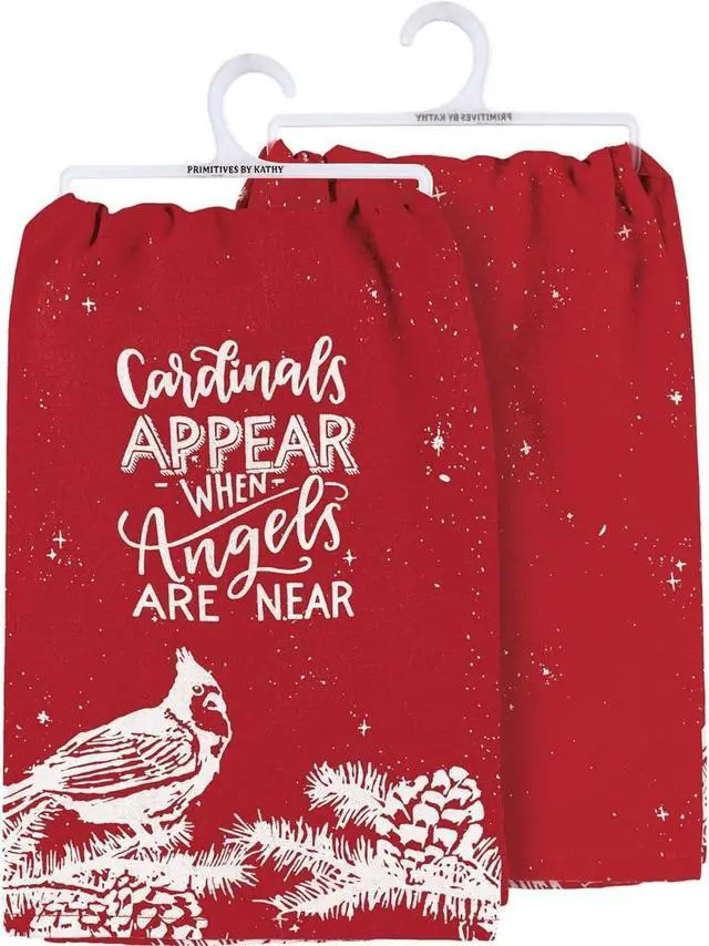 Main image of Primitives by Kathy Kitchen Towel - Cardinals Appear When Angels are Near