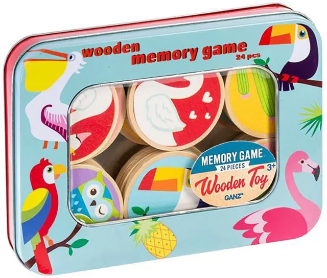 Main image of Wooden Bird Memory Game, 24 Pieces by Ganz