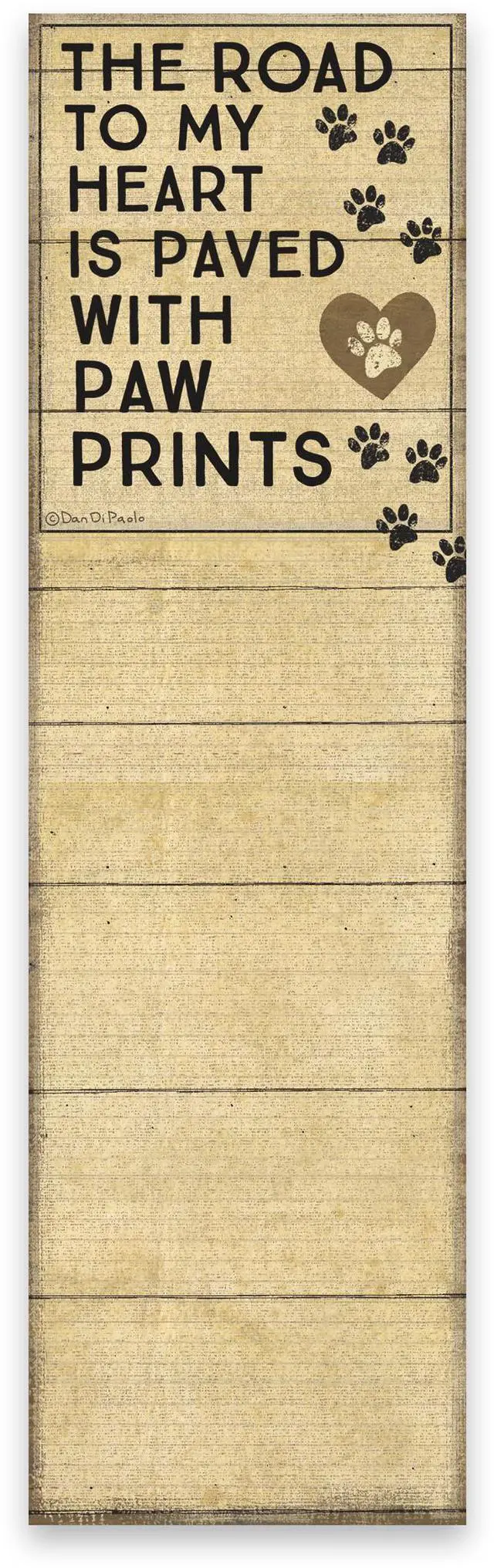 Main image of Primitives by Kathy Road to My Heart Paved with Pawprints Magnetic List Notepad