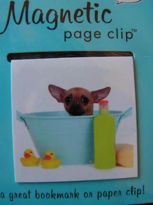 Main image of Puppies - Pup in Bath Deluxe Single Magnetic Page Clip Bookmark By Re-marks