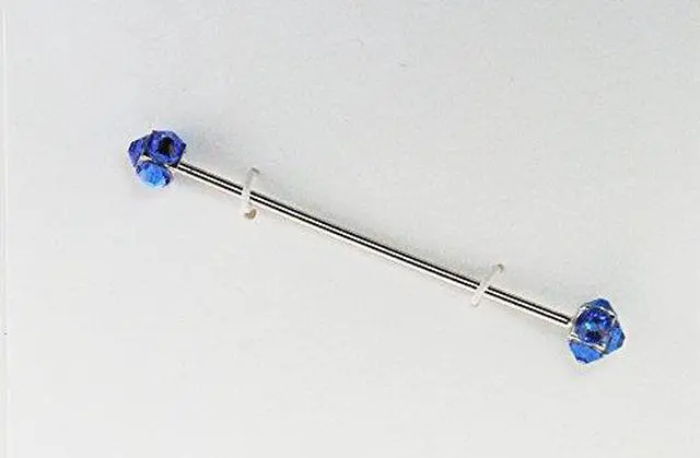 Main image of Finishing Touch Crystal Collar Bar - Sapphire/rhodium