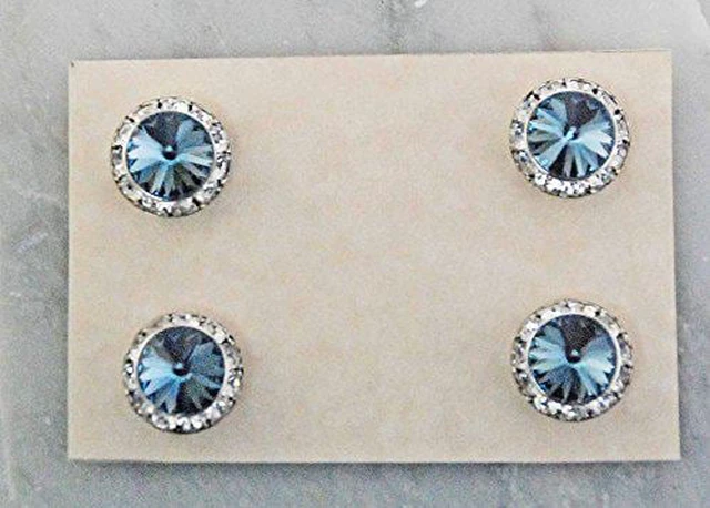 Main image of Finishing Touch Magnetic Tack Pin - Denim Light Blue Stone - Silver Finish