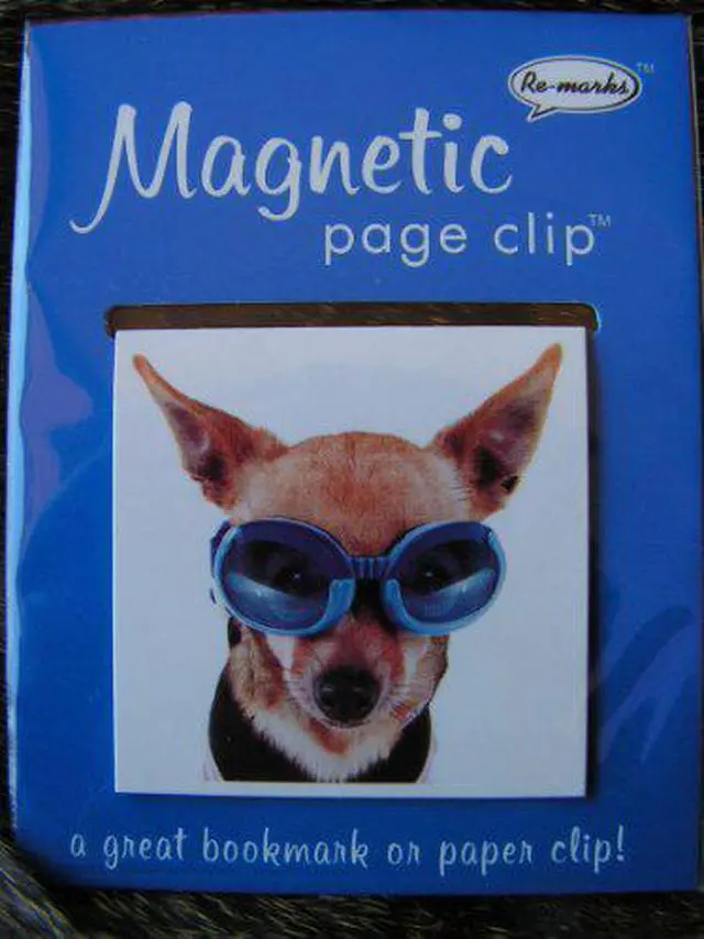 Main image of Puppies - Pup with Goggles Deluxe Single Magnetic Page Clip Bookmark By Re-marks