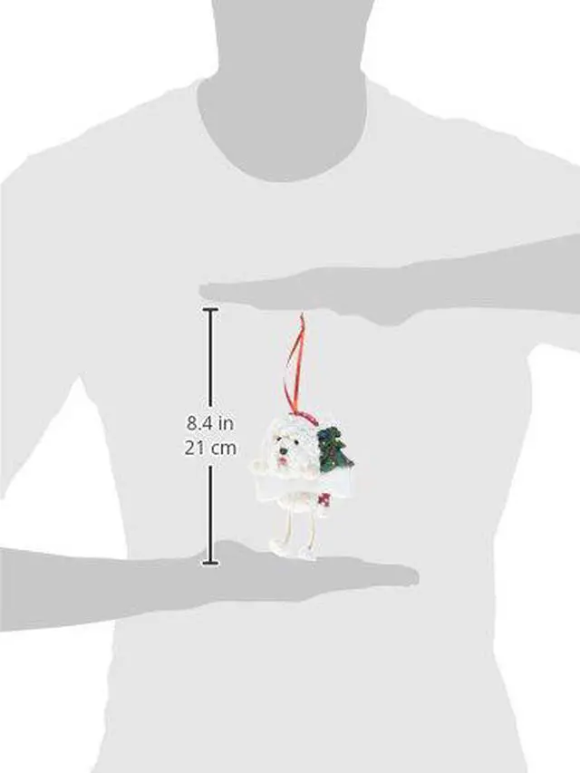 Alt view image 2 of 2 - Old English Sheepdog Ornament "Dangling Legs" Hand Painted Easily Personalized