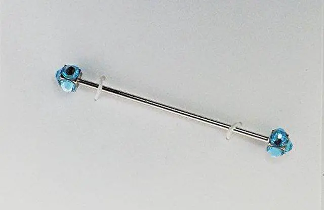 Main image of Finishing Touch Crystal Collar Bar - Aqua/rhodium