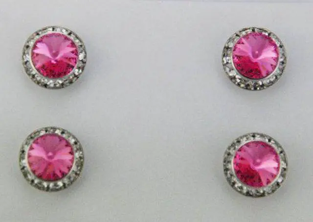 Main image of Finishing Touch Magnetic Tack Pin - Pink Stone - Silver Finish