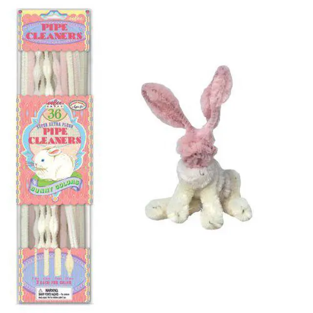 Alt view image 3 of 3 - Bunny Colors Pink and White Pipe Cleaners