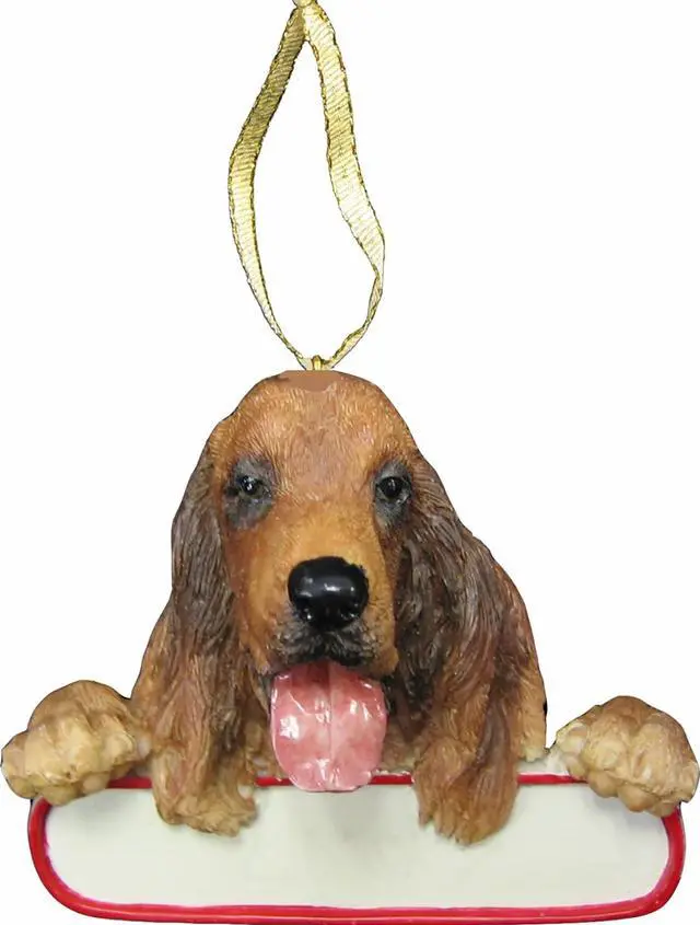 Main image of Irish Setter Ornament "Santa's Pals" With Personalizable Name Plate