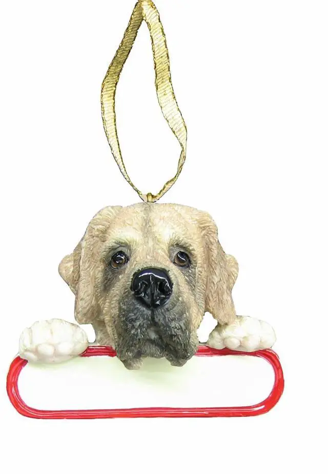 Main image of English Mastiff Ornament "Santa's Pals" With Personalizable Name Plate