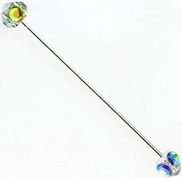Main image of Finishing Touch Collar Bar with Round Meridian Blue Crystal -Gold Finish