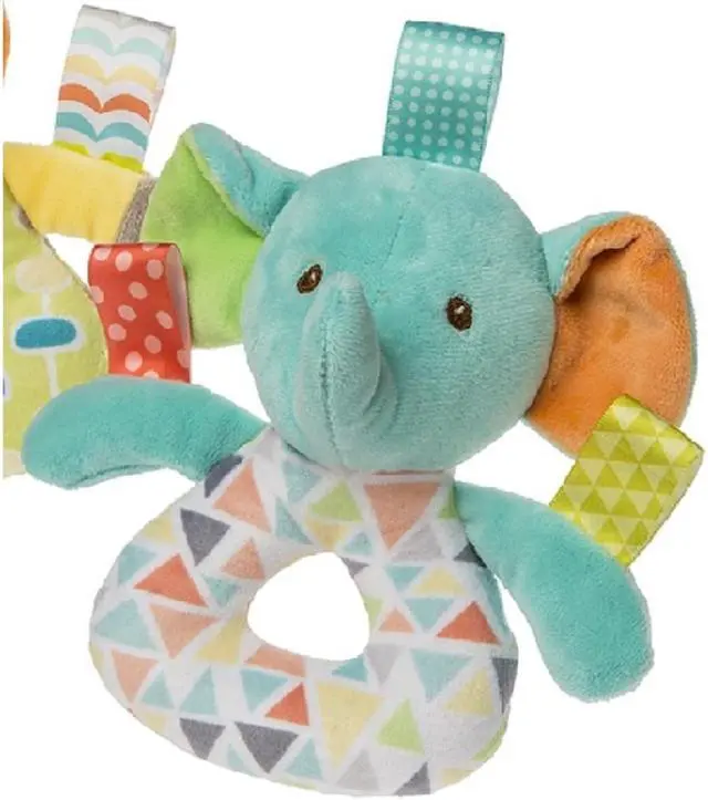 Main image of Mary Meyer Taggies Baby Girl Boy Pretty Prints 6 inches, Elephant Rattle