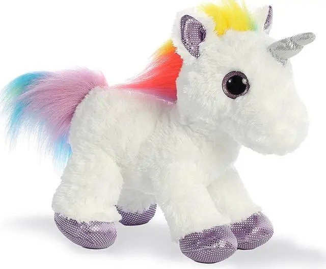 Alt view image 2 of 9 - Aurora® - Medium White Sparkle Tales - 12" Rainbow Unicorn - Enchanting Stuffed Animal