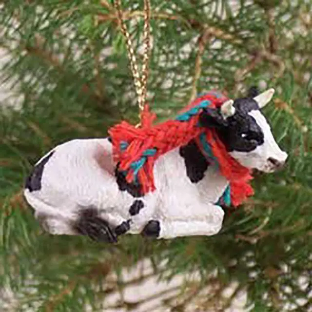 Alt view image 2 of 2 - Holstein Bull Christmas Ornament CW78