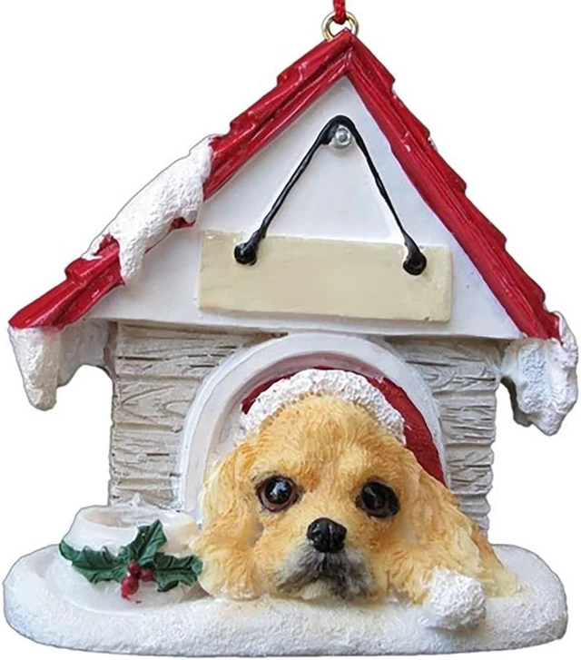 Main image of E&S Pets 35355-78 Blonde Cocker Spaniel Doghouse Ornament
