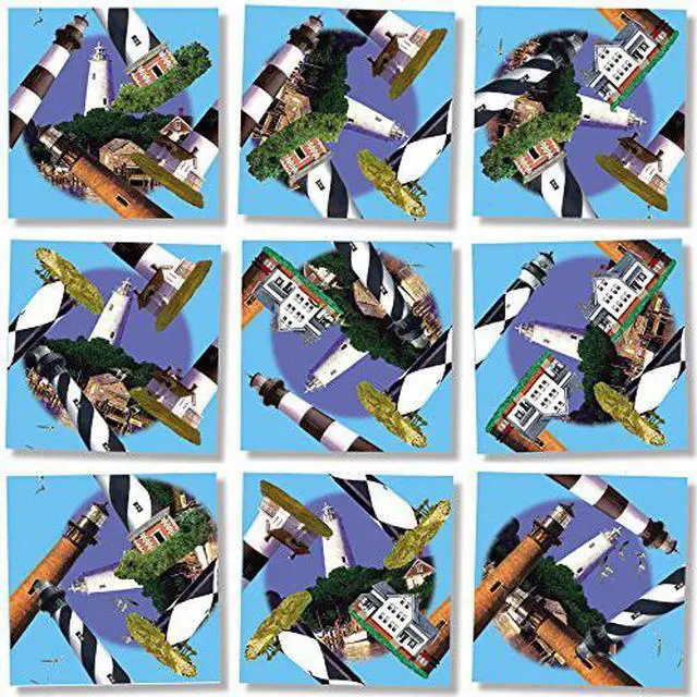 Main image of B Dazzle Outer Banks' Lighthouses Scramble Squares 9 Piece Puzzle