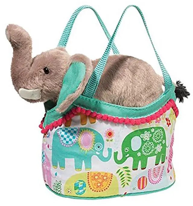 Alt view image 2 of 3 - Elephant Sassy Sak 7 inch - Stuffed Animal by Douglas Cuddle Toys (2182)