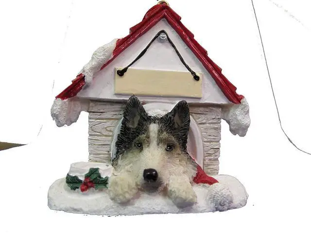 Main image of Siberian Husky Doghouse Ornament Hand Painted Easily Personalized