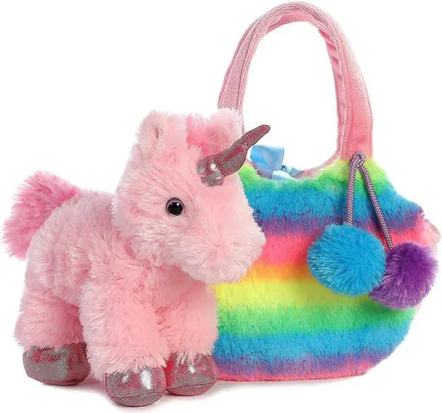 Alt view image 2 of 9 - Aurora® - Small Multi-Color Fancy Pals - 7" Rainbow Unicorn - Fashionable Stuffed Animal