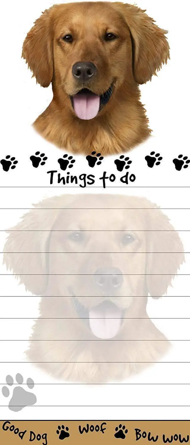 Main image of "Golden Retriever Magnetic List Pads" Uniquely Shaped Sticky Notepad