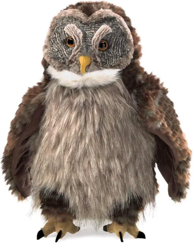 Main image of Folkmanis Hooting Owl Hand Puppet, 16"