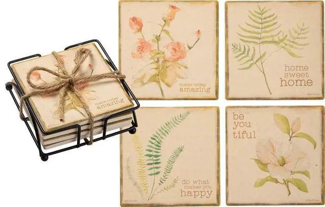 Main image of Primitives By Kathy 102809 Coaster Set - Be You Tiful