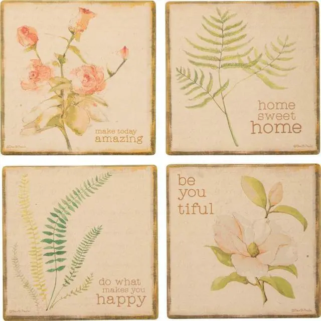 Alt view image 3 of 3 - Primitives By Kathy 102809 Coaster Set - Be You Tiful
