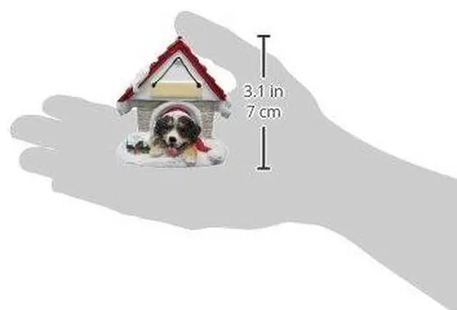 Alt view image 2 of 2 - Bernese Mountain Dog Doghouse Ornament Hand Painted Easily Personalized