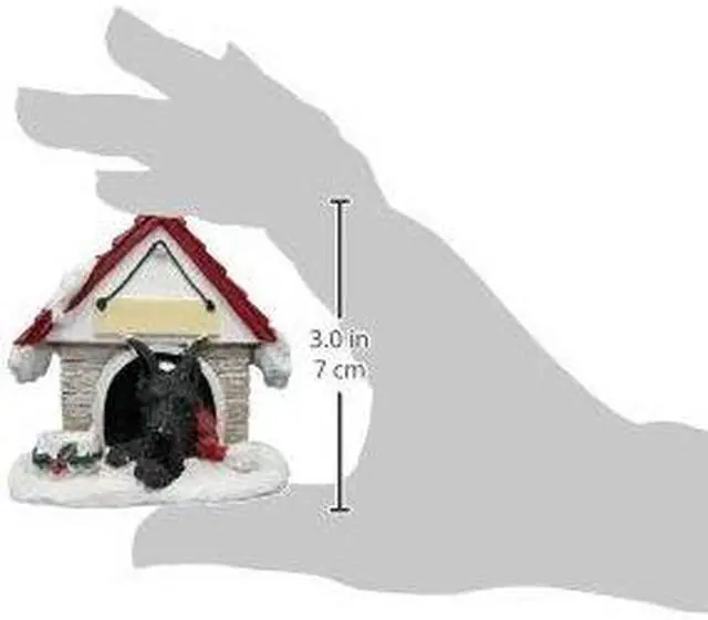 Alt view image 2 of 2 - Great Dane, Black Doghouse Ornament Hand Painted Easily Personalized
