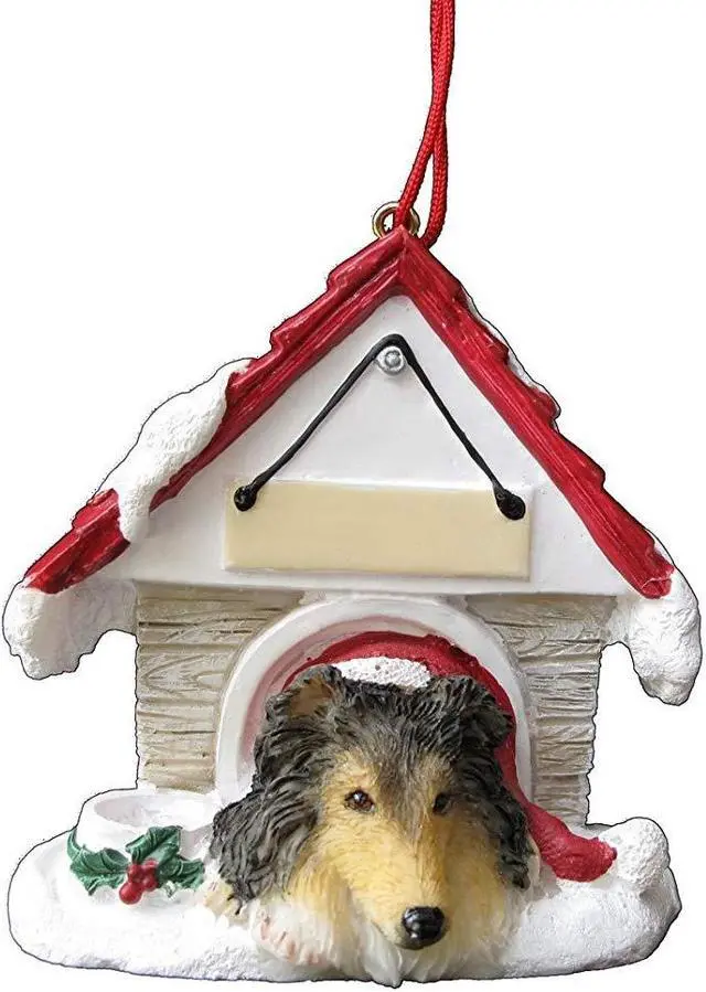 Main image of Sheltie Doghouse Ornament Hand Painted and Easily Personalized