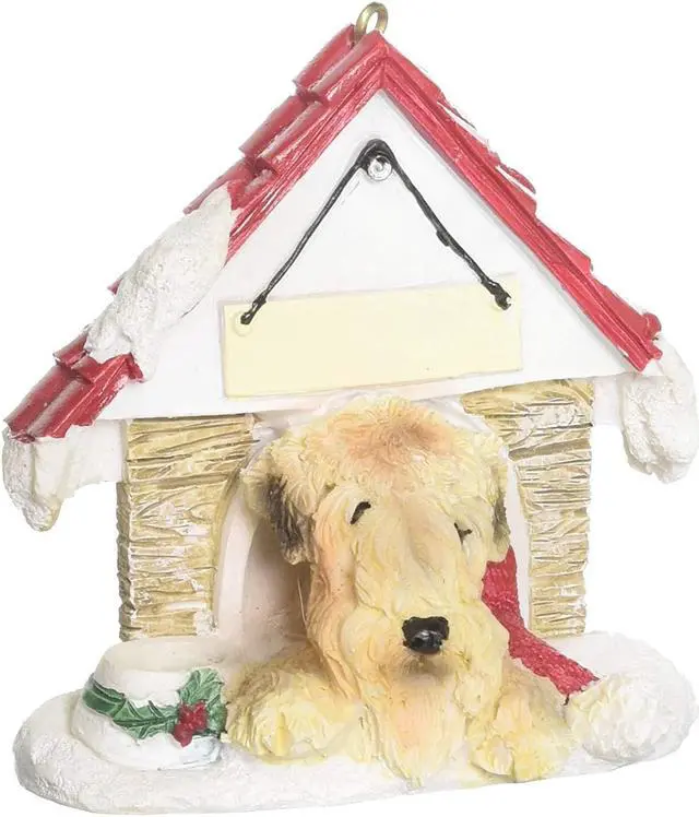 Main image of Wheaten Terrier Doghouse Ornament Hand Painted Easily Personalized