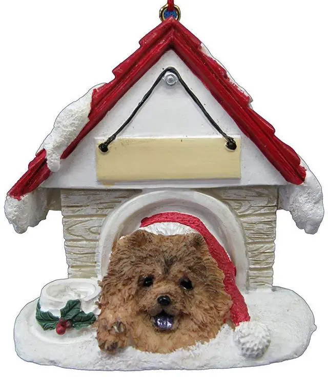 Main image of Chow Doghouse Ornament Hand Painted and Easily Personalized