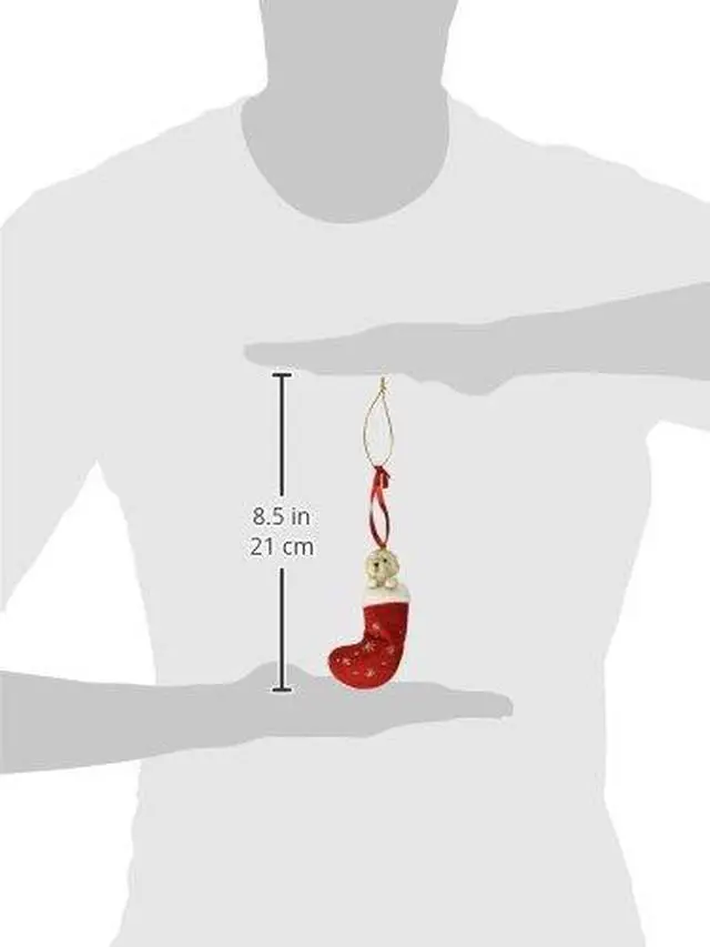 Alt view image 2 of 2 - Cream Labradoodle Christmas Stocking Ornament "Santa's Little Pals"
