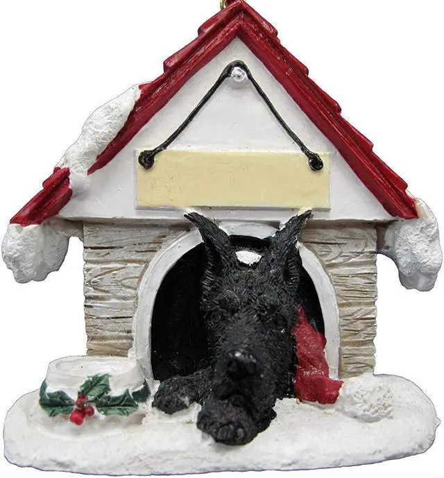 Main image of Great Dane, Black Doghouse Ornament Hand Painted Easily Personalized