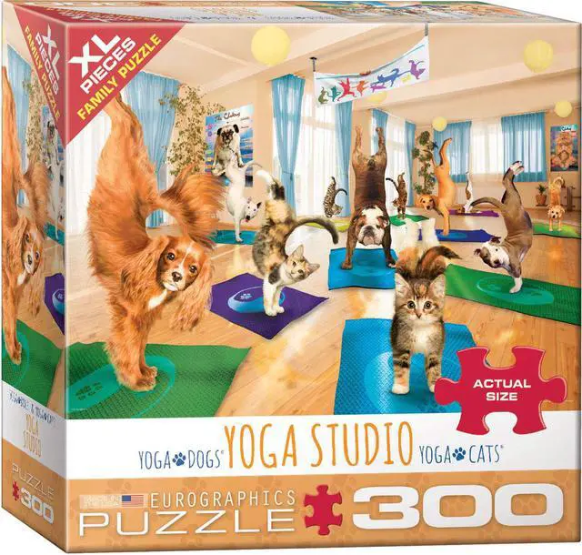 Main image of EuroGraphics Dogs and Cats Yoga Studio Jigsaw Puzzle (300-Piece)