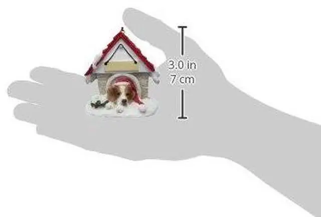 Alt view image 2 of 2 - Brittany Spaniel Doghouse Ornament Hand Painted Easily Personalized