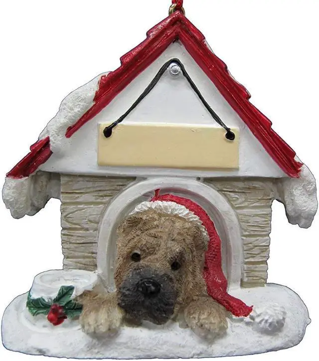 Main image of Sharpei Doghouse Ornament Hand Painted and Easily Personalized