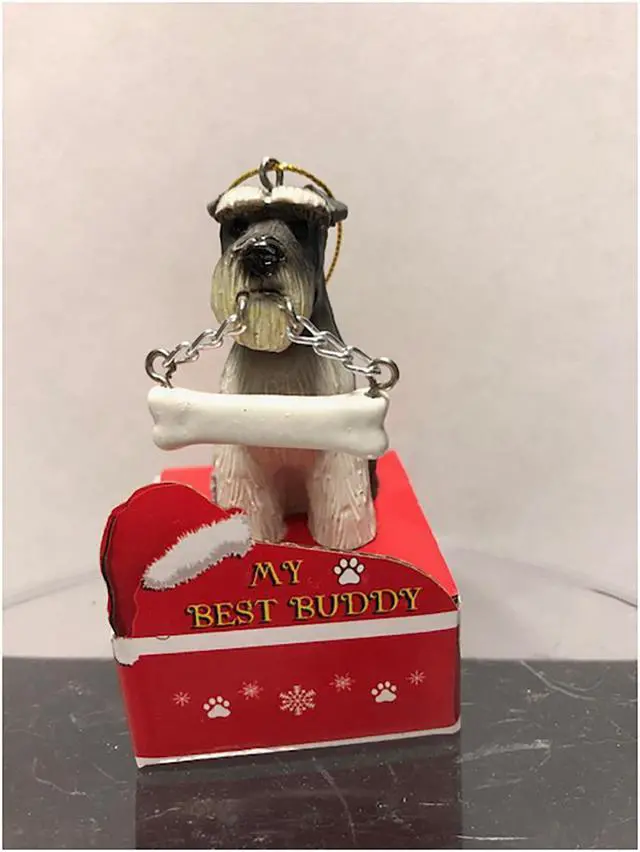 Main image of E&S Pets My Best Buddy Schnauzer, Uncropped with Bone Christmas Ornament