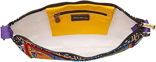 Alt view image 3 of 4 - Laurel Burch Medium Crossbody Zipper Top 15 x 10-Inch, Dog Tails Patchwork