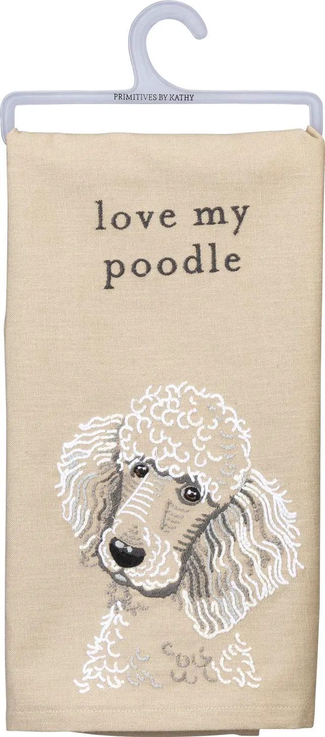 Main image of Primitives by Kathy Love My Poodle Dish Towel, 26"