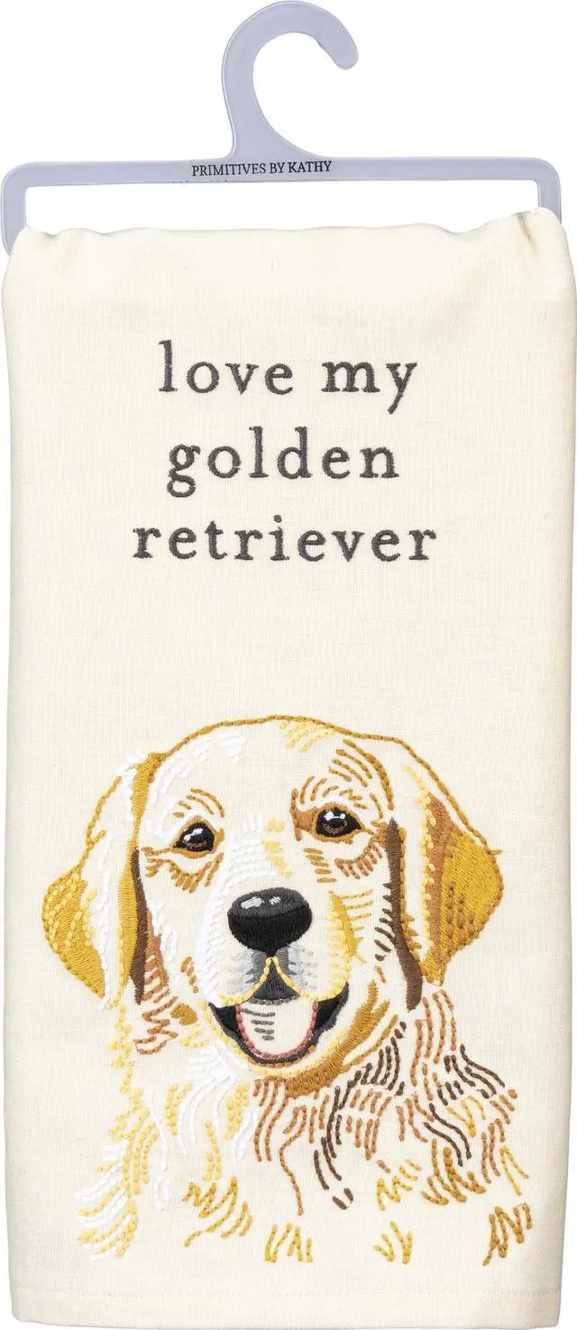 Main image of Primitives by Kathy Love My Golden Retriever Dish Towel, 26"